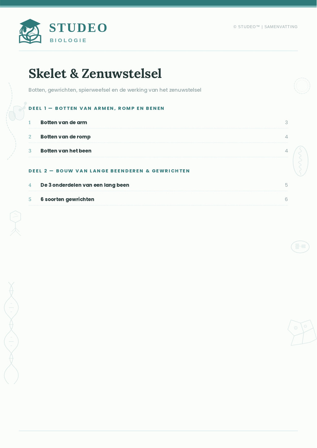 Biologie: Skelet & Zenuwstelsel