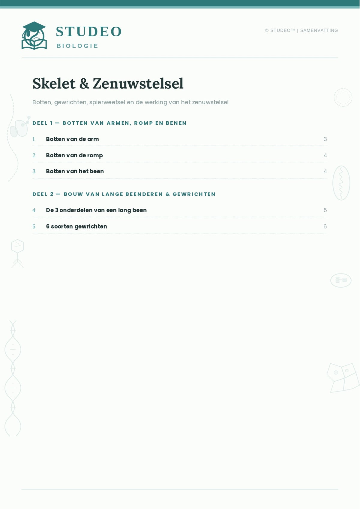 Biologie: Skelet & Zenuwstelsel