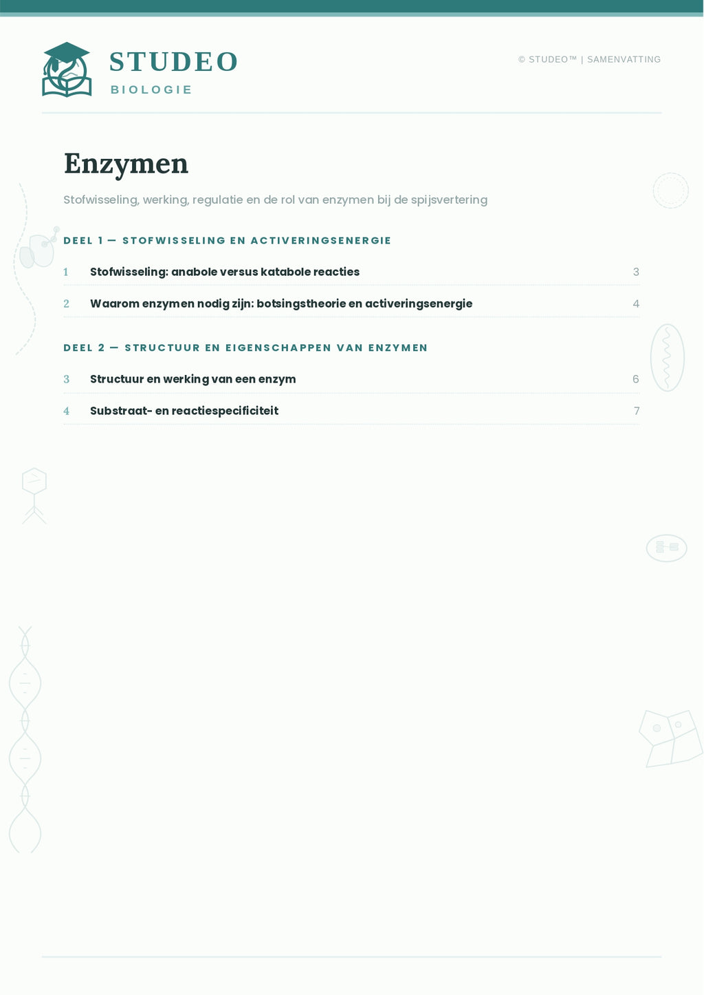 Biologie: Enzymen