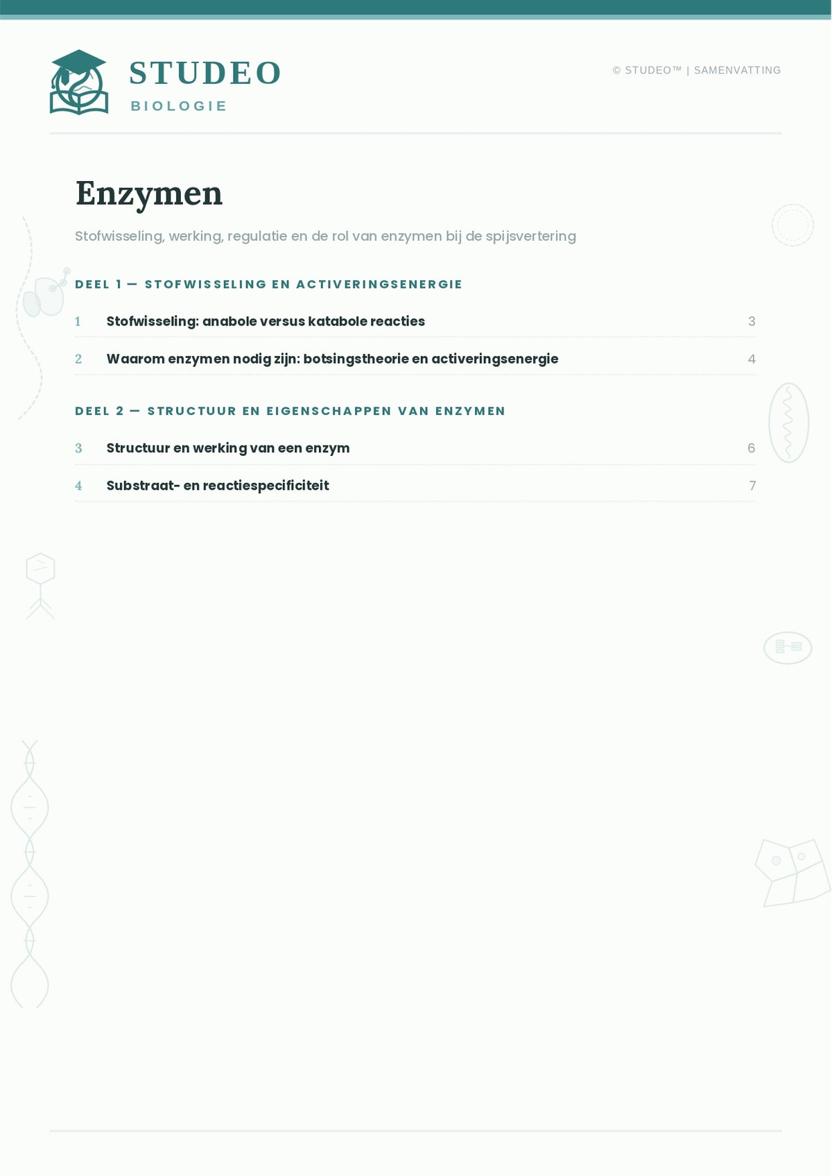 Biologie: Enzymen