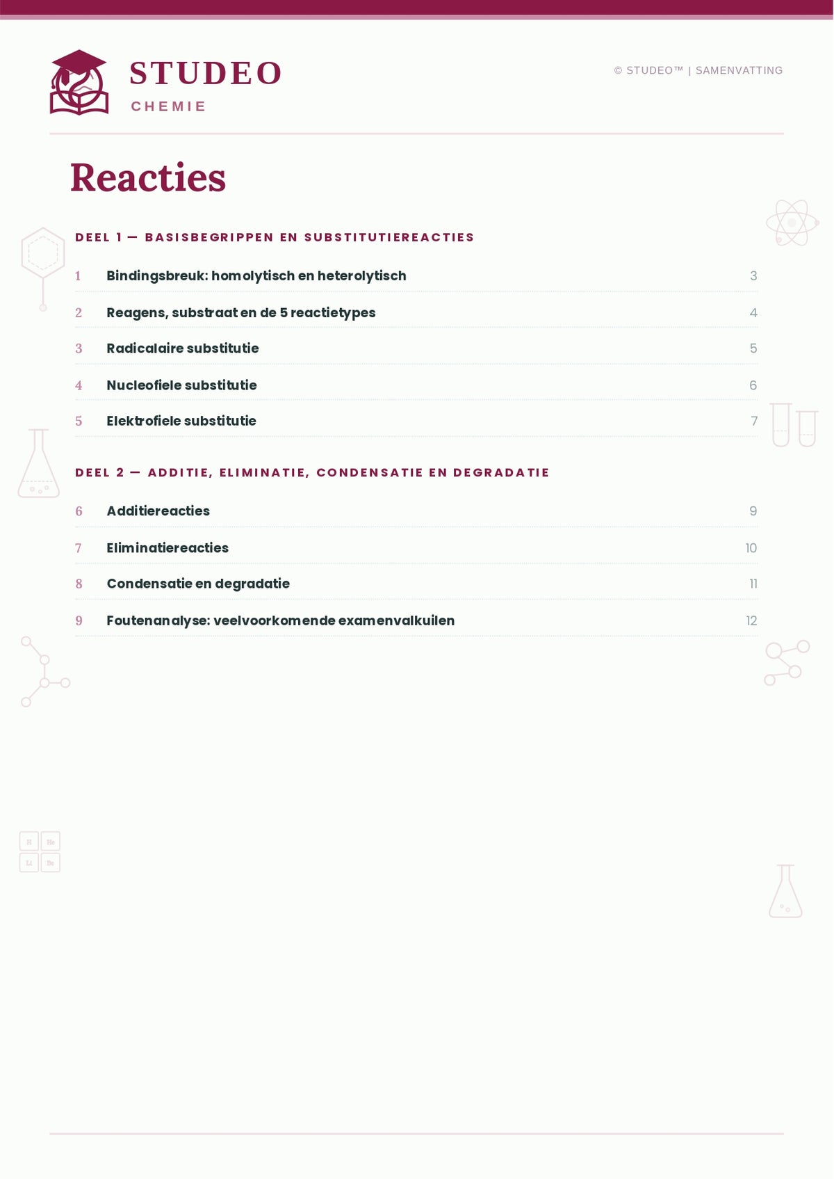Chemie: Reacties