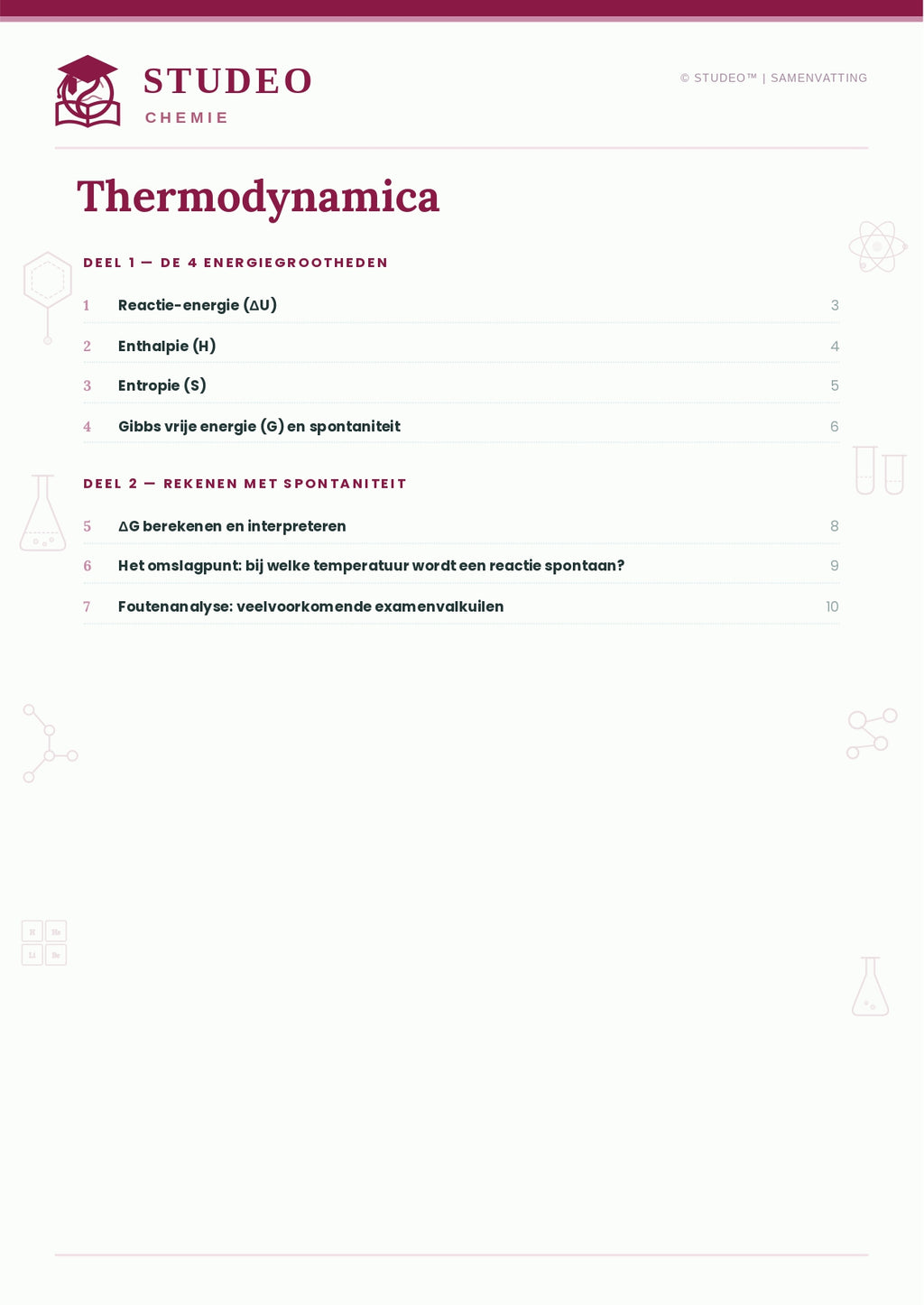 Chemie: Thermodynamica