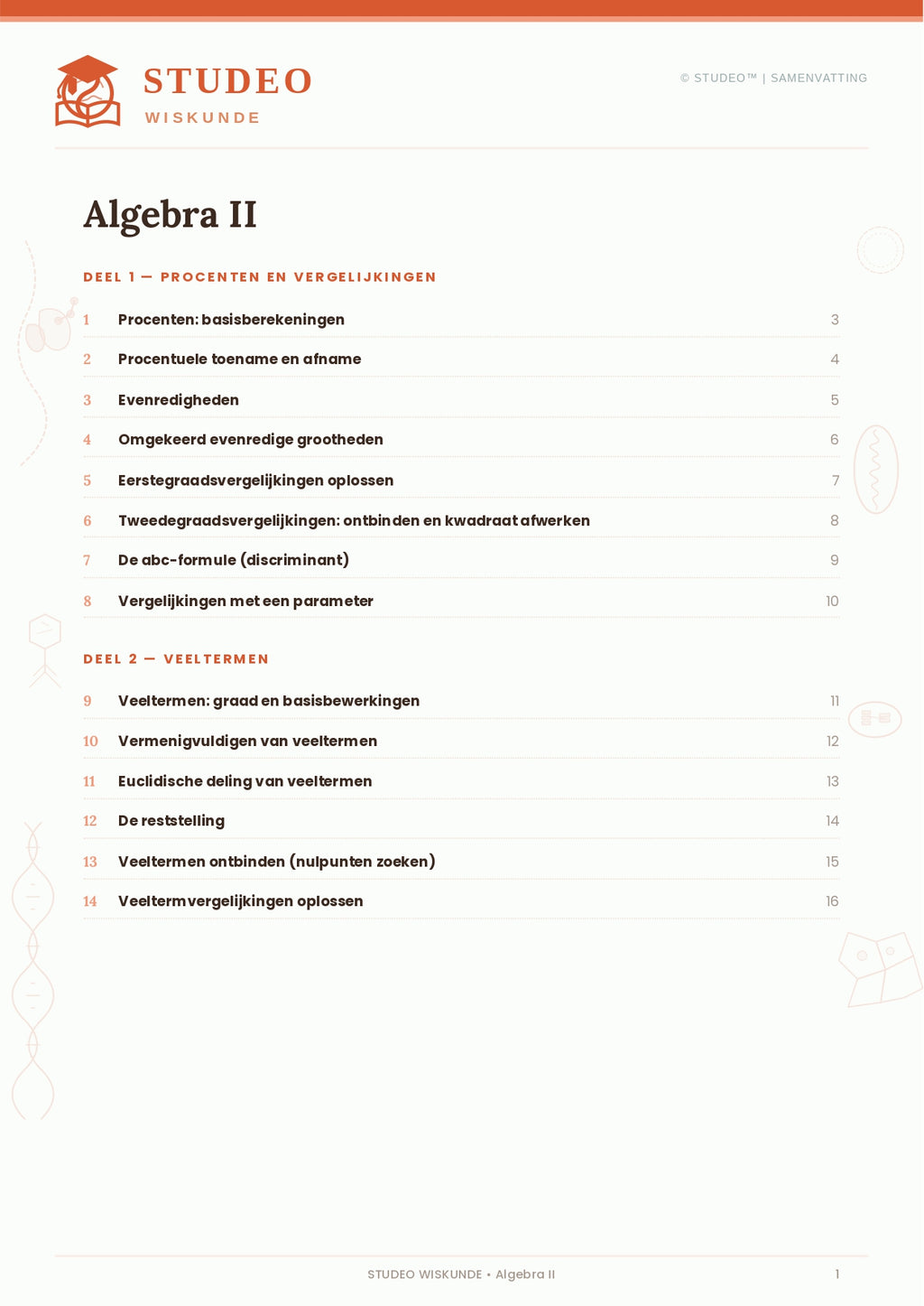 Wiskunde: Algebra II