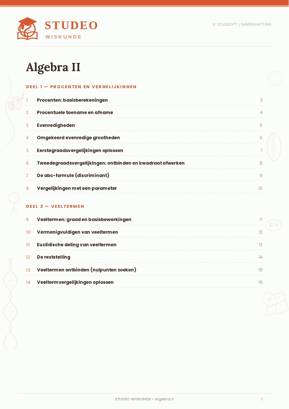Wiskunde: Algebra II