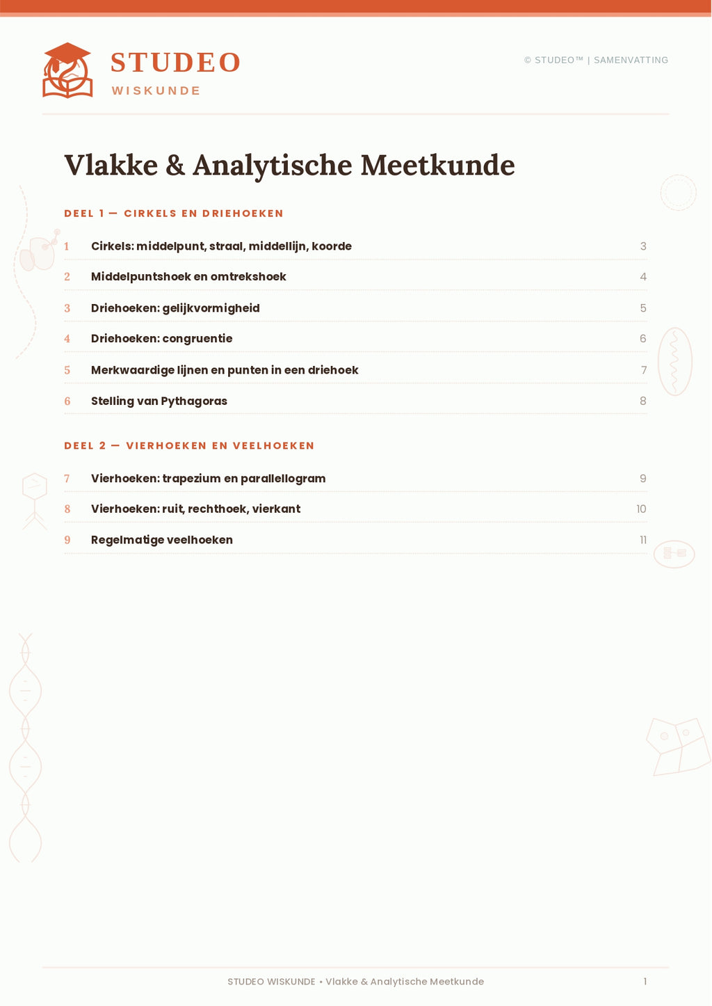 Wiskunde: Vlakke & Analytische Meetkunde