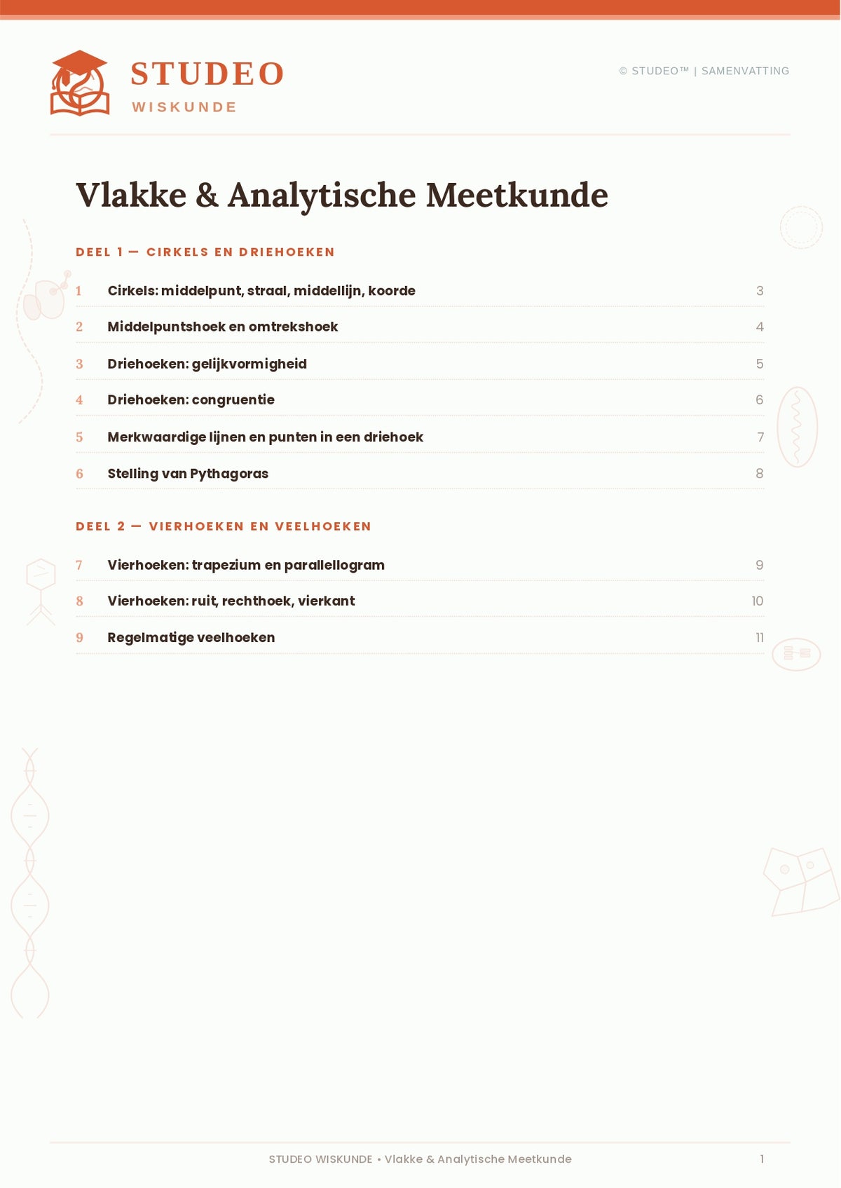 Wiskunde: Vlakke & Analytische Meetkunde