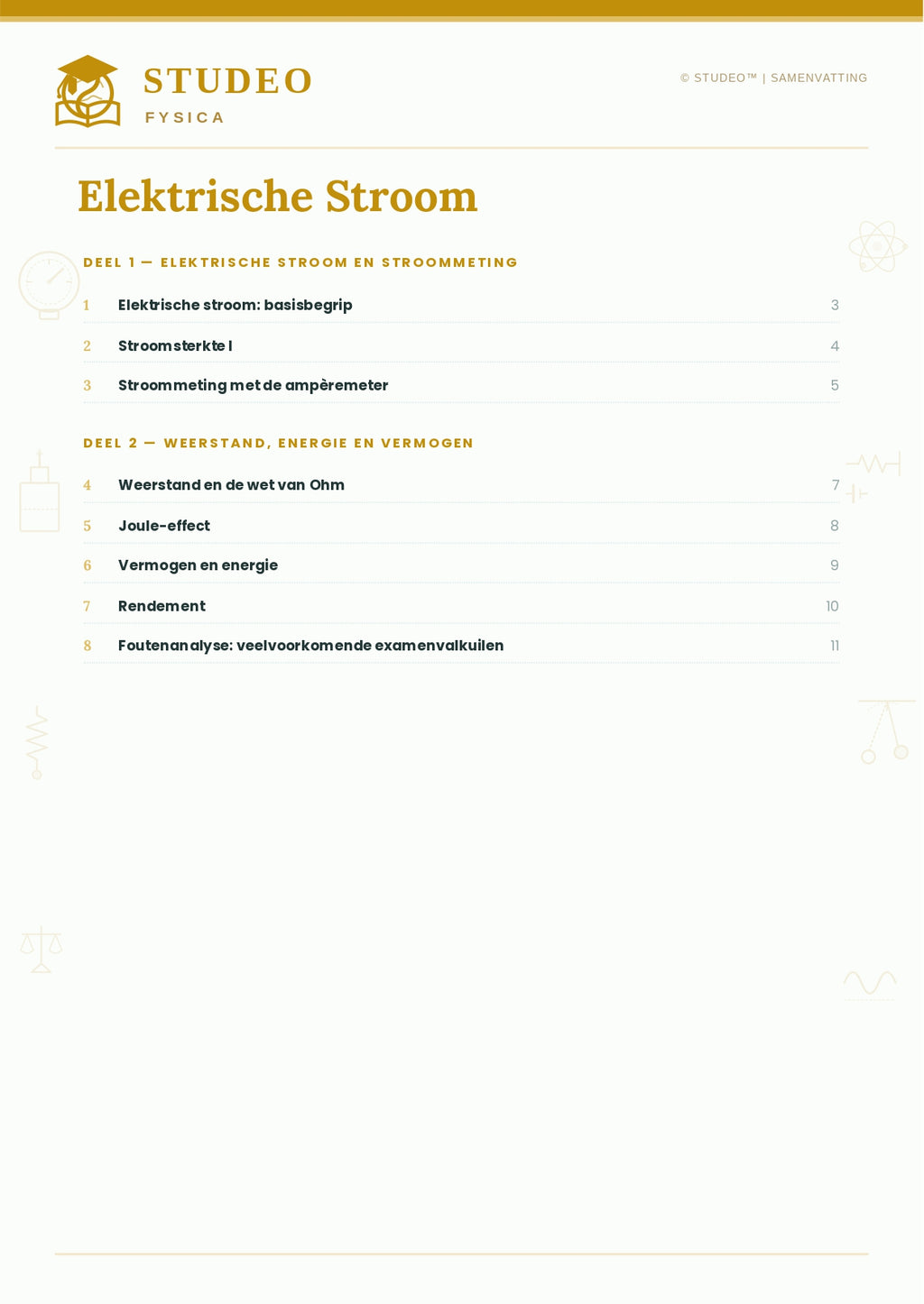 Fysica: Elektrische Stroom