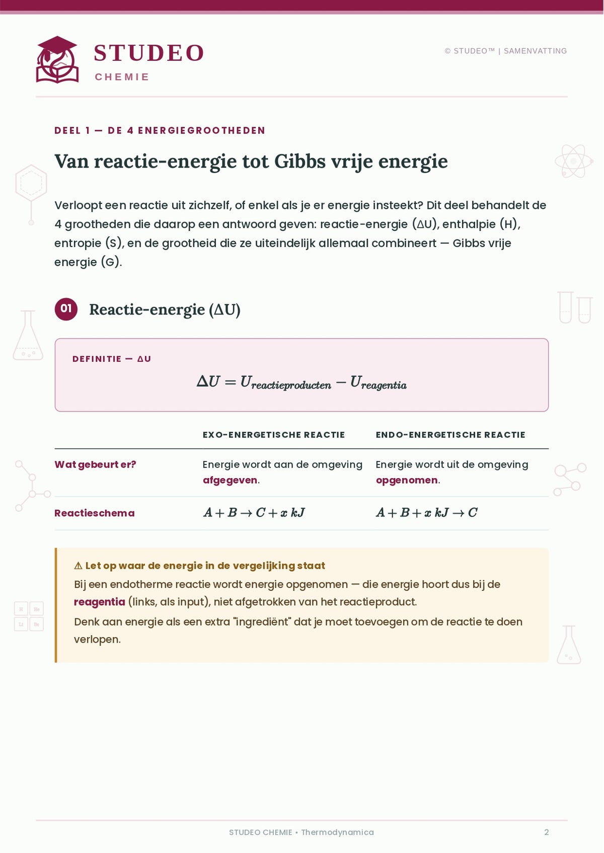 Chemie: Thermodynamica