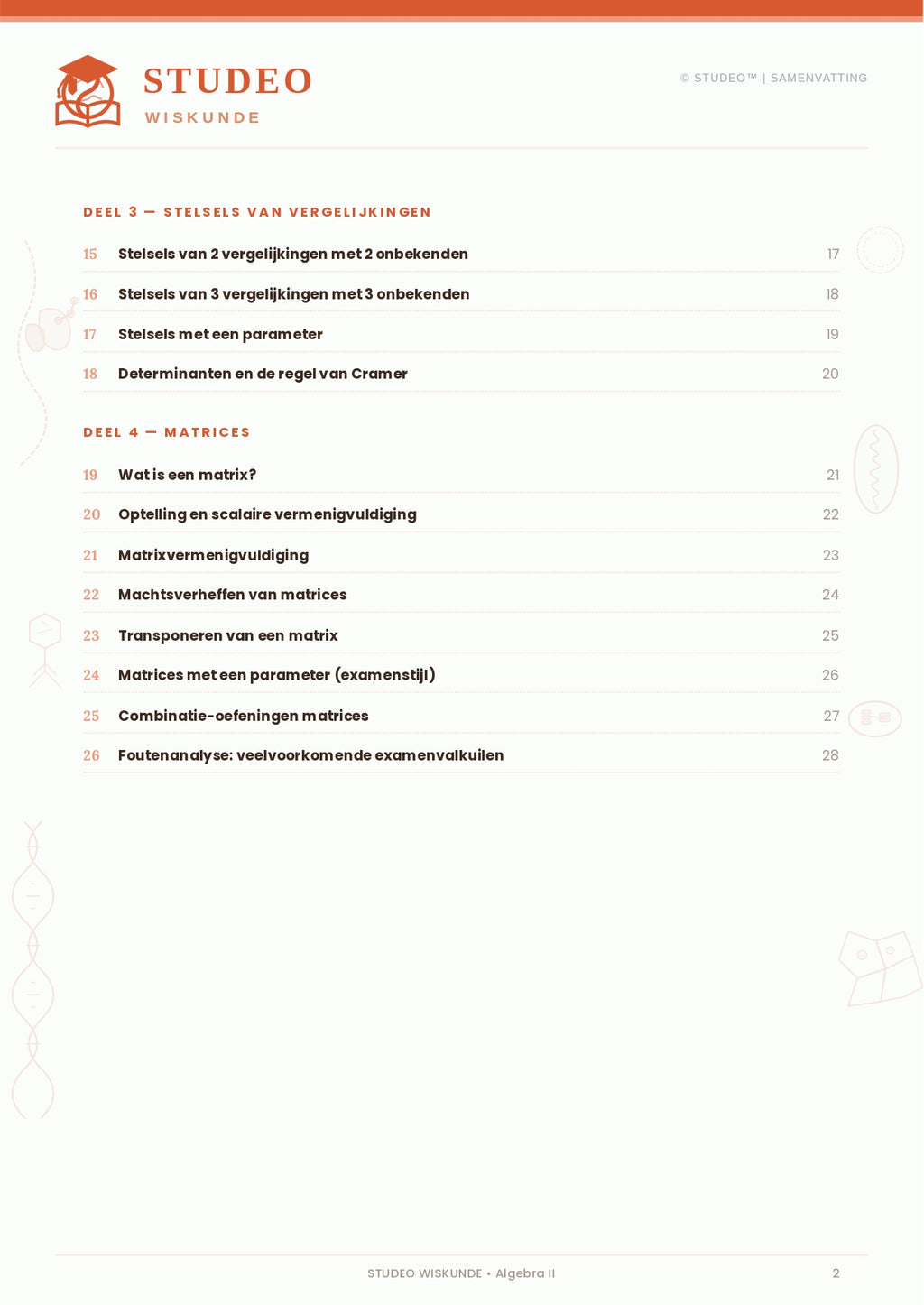 Wiskunde: Algebra II