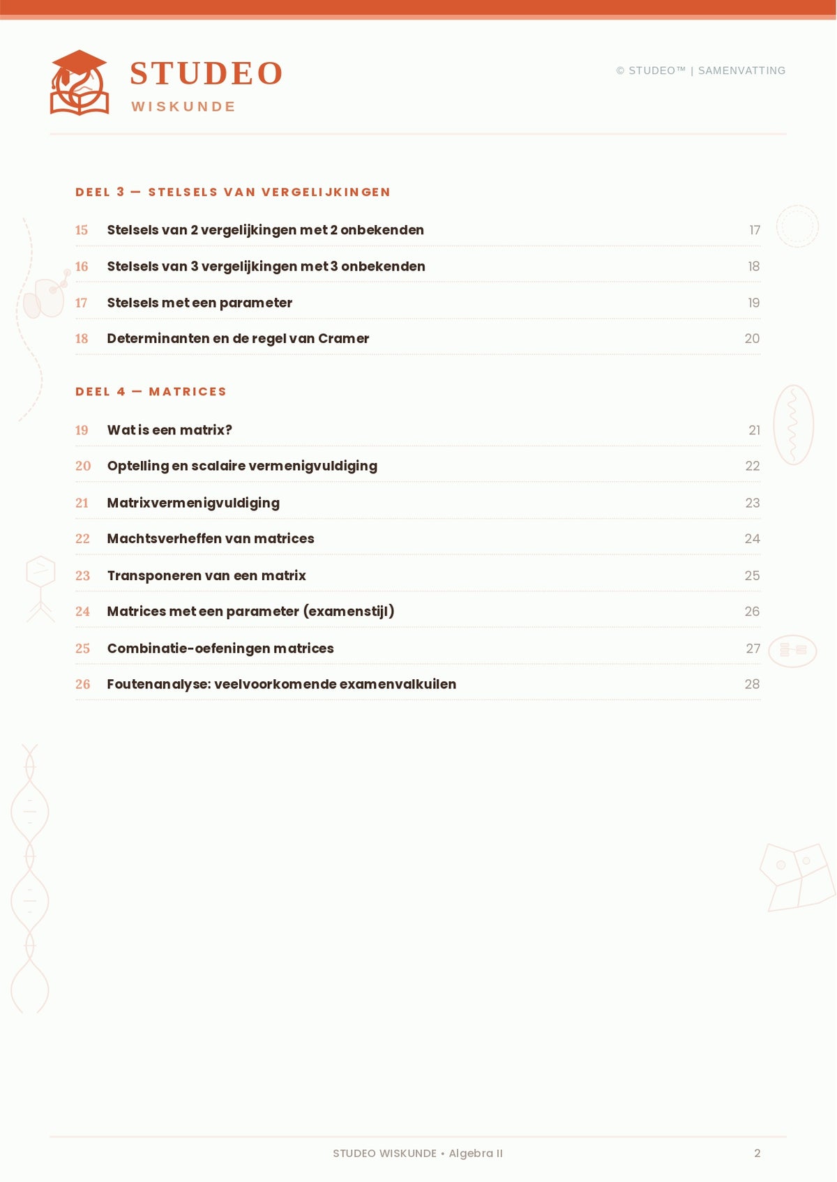 Wiskunde: Algebra II
