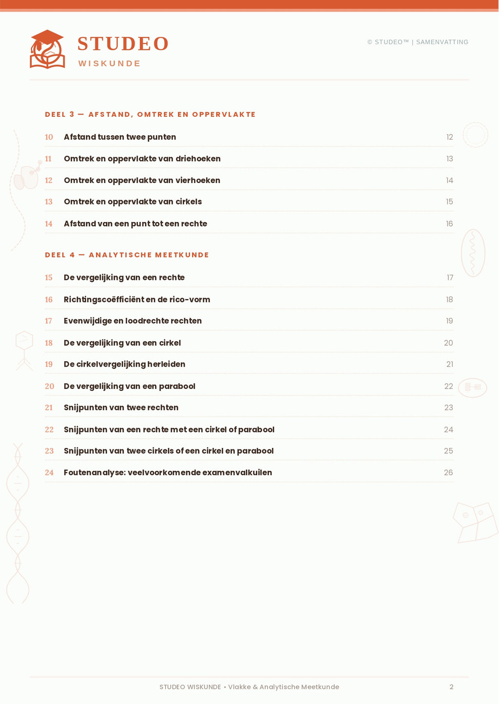 Wiskunde: Vlakke & Analytische Meetkunde