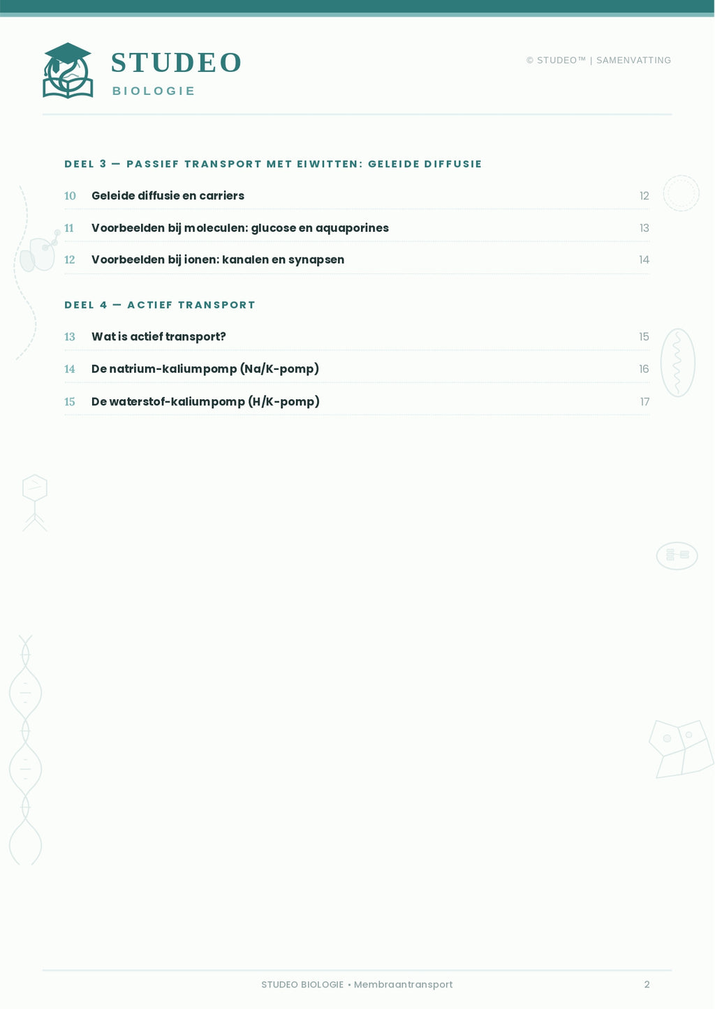 Biologie: Membraan-Transport-Systemen