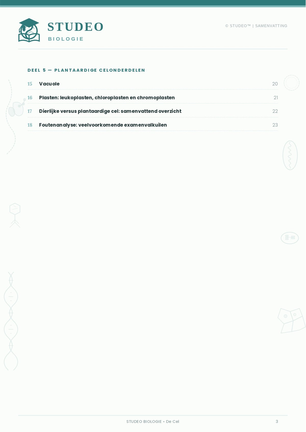 Biologie: De Cel