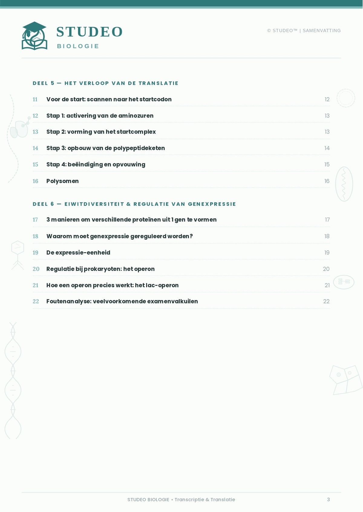 Biologie: Transcriptie & Translatie