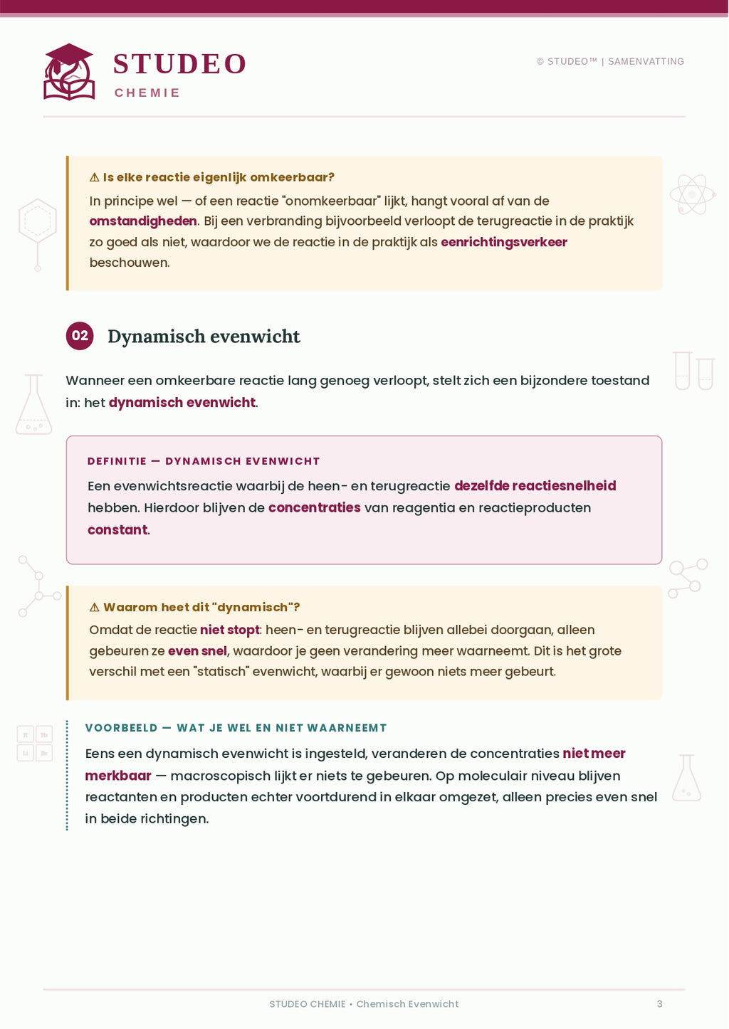 Chemie: Chemisch Evenwicht