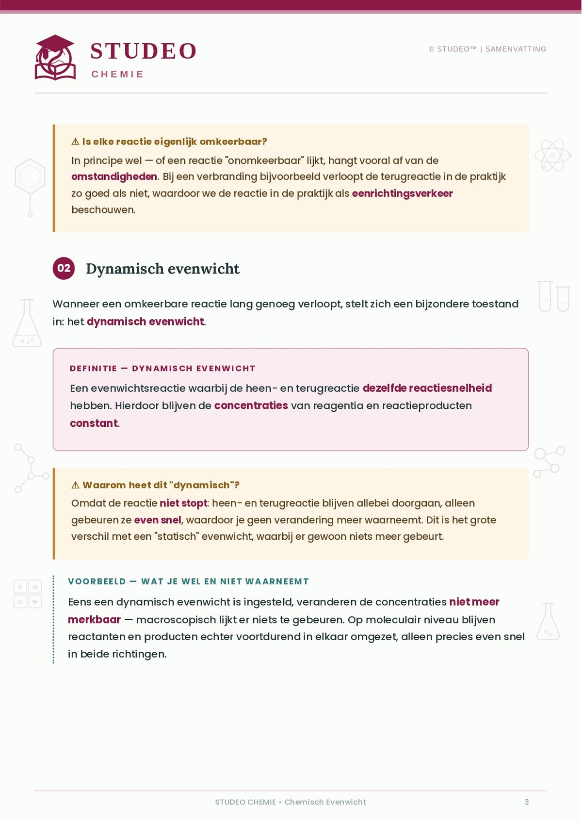 Chemie: Chemisch Evenwicht