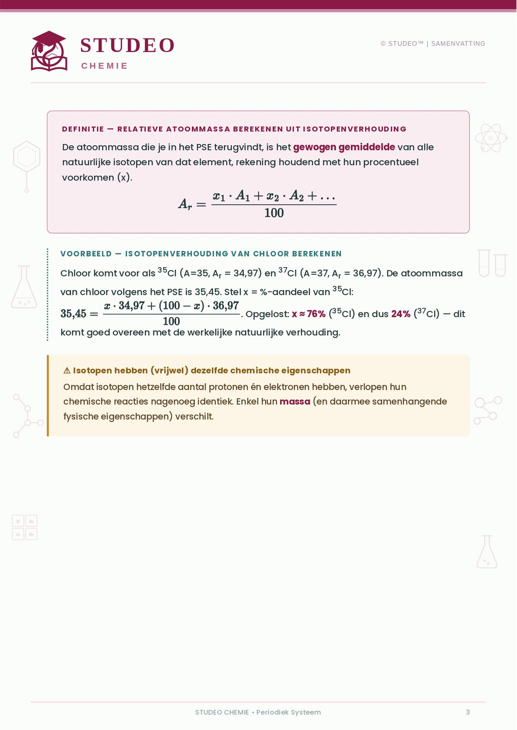 Chemie: Periodiek Systeem