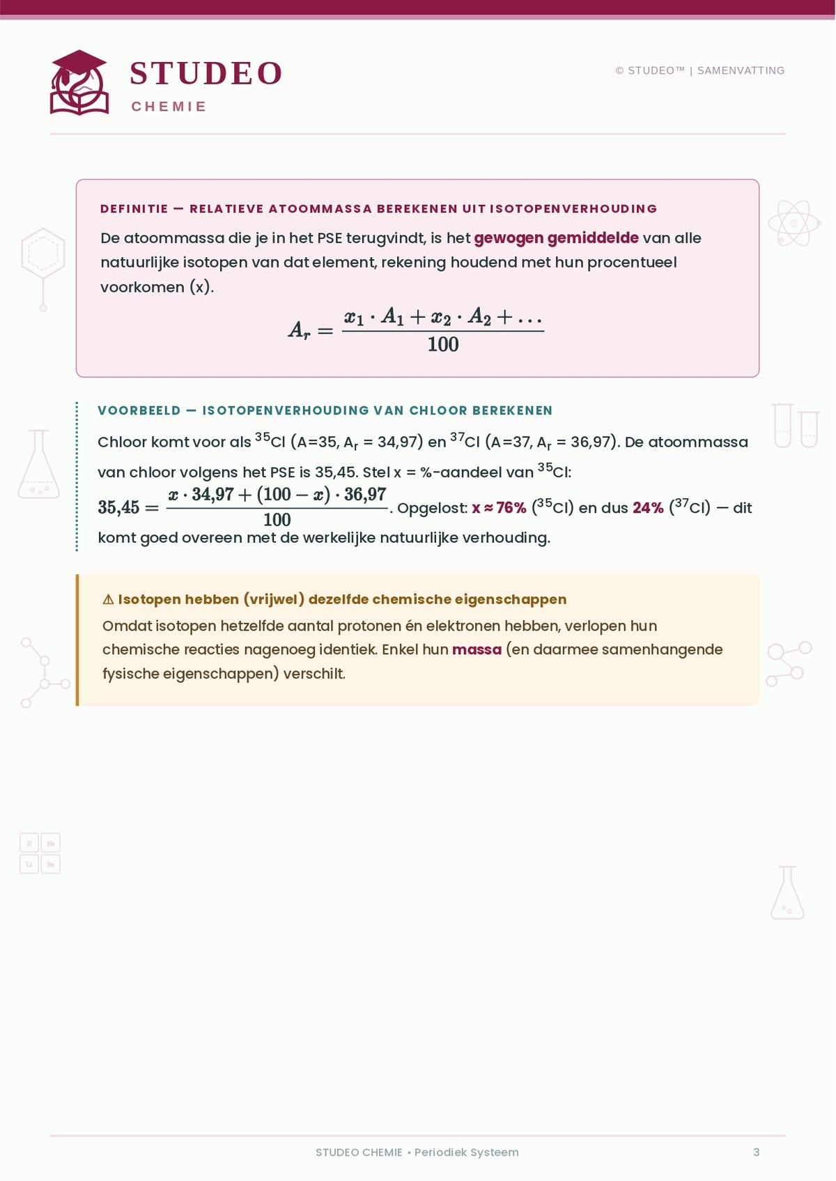 Chemie: Periodiek Systeem