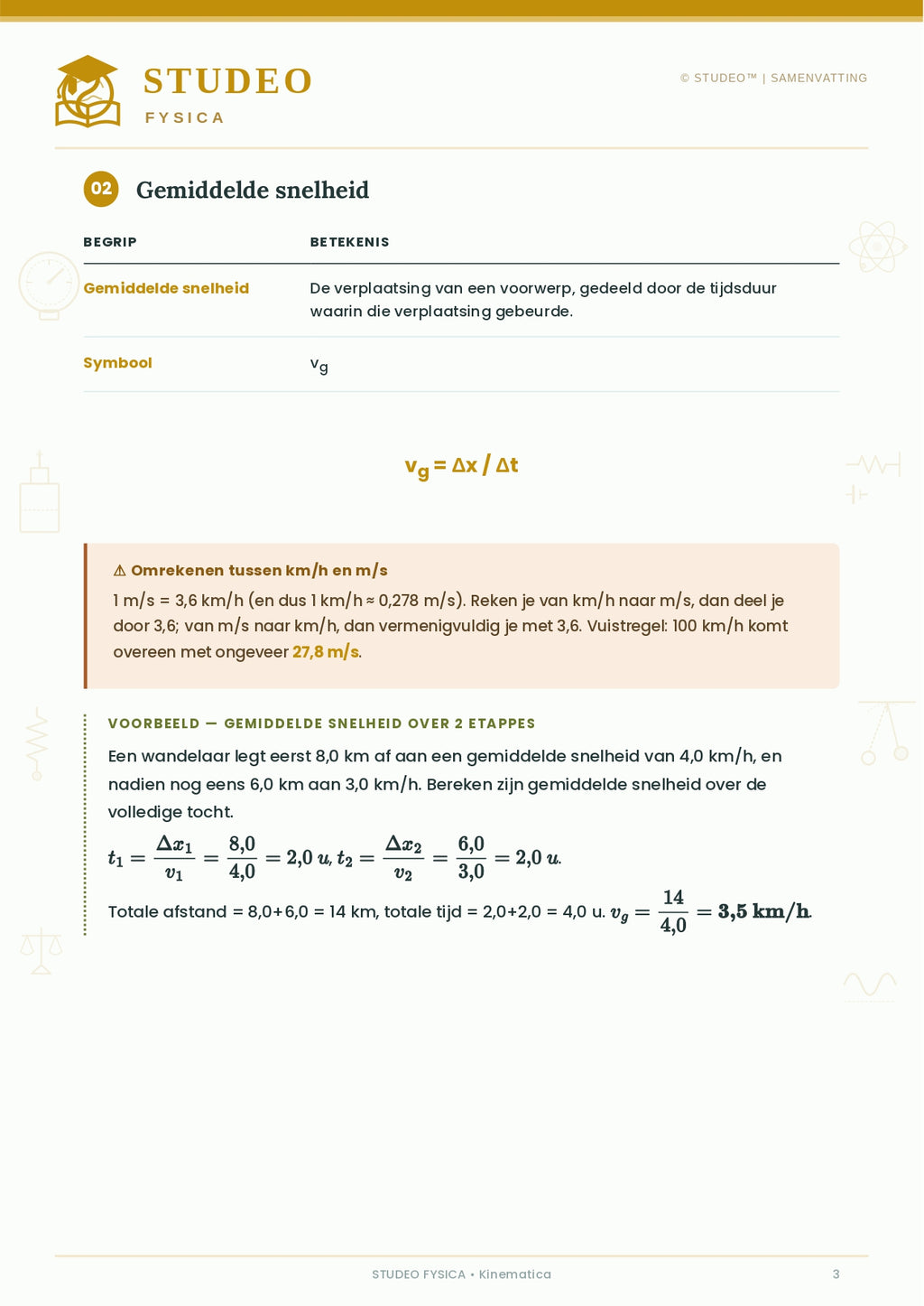Fysica: Kinematica