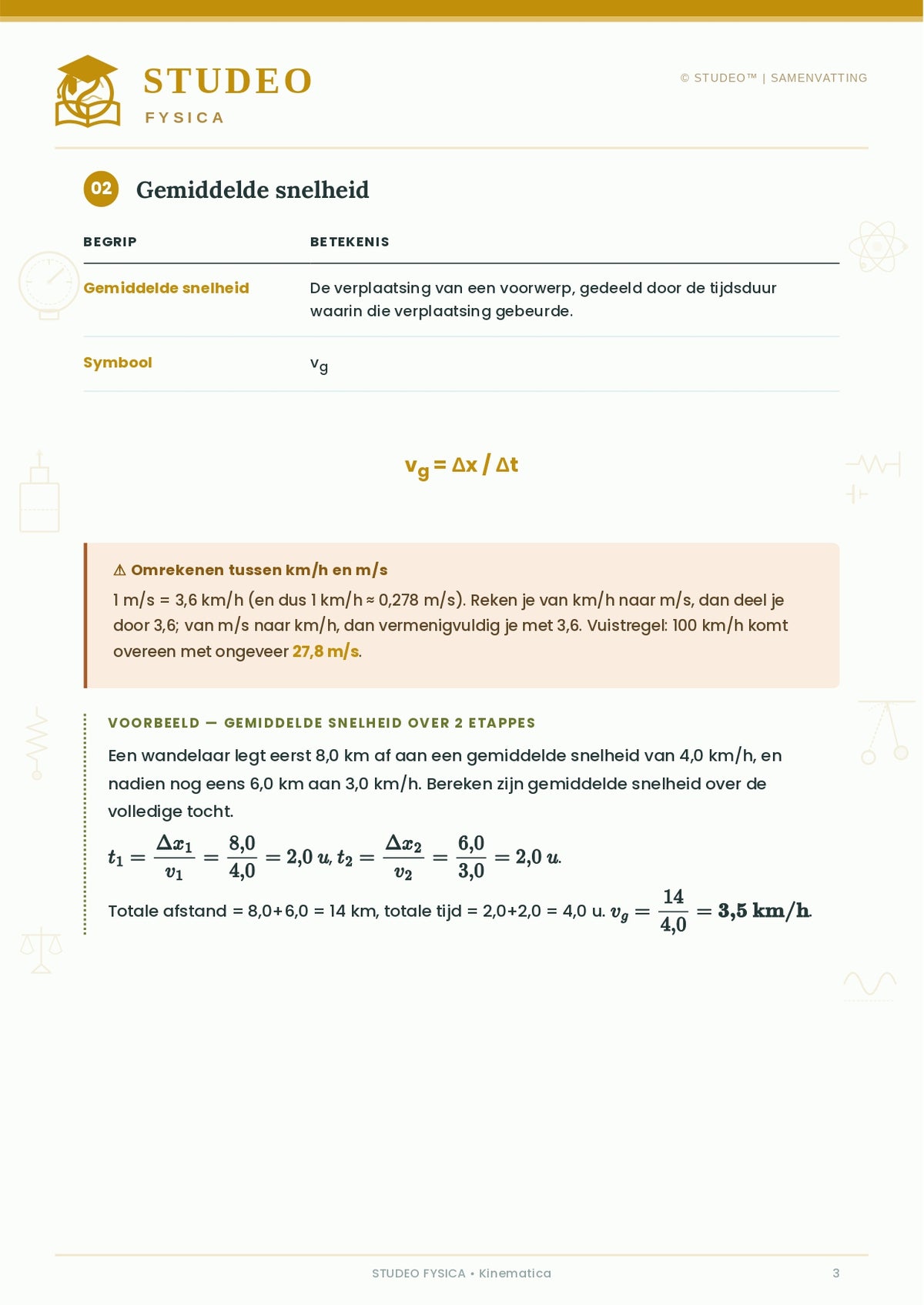 Fysica: Kinematica