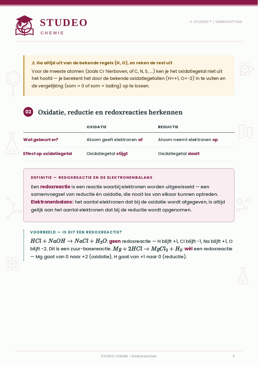 Chemie: Redoxreacties