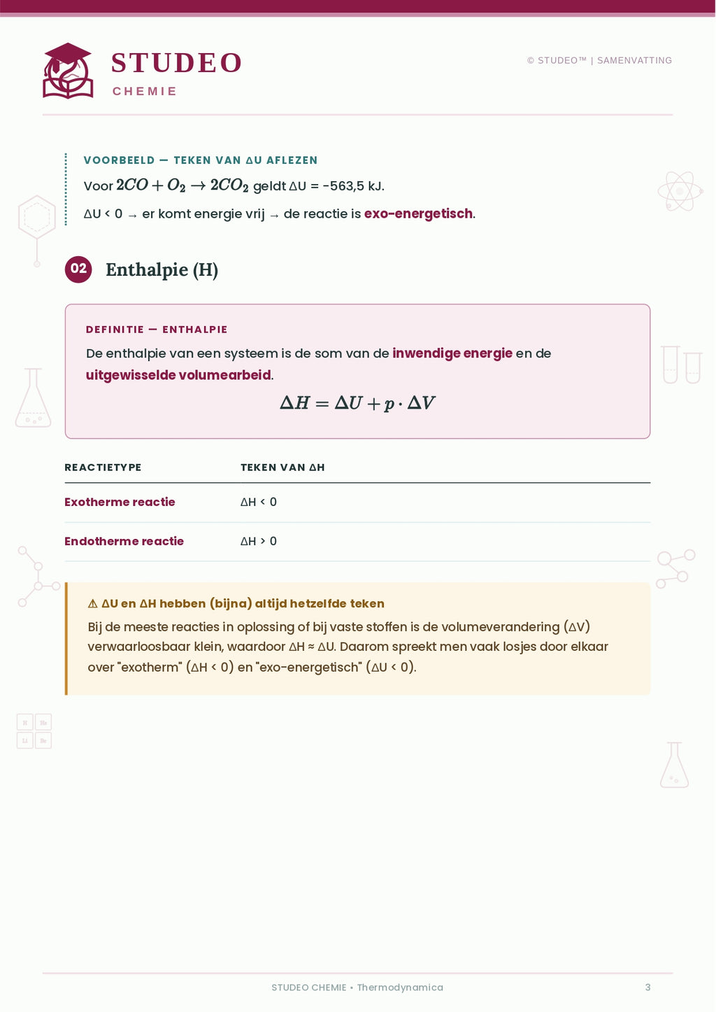Chemie: Thermodynamica