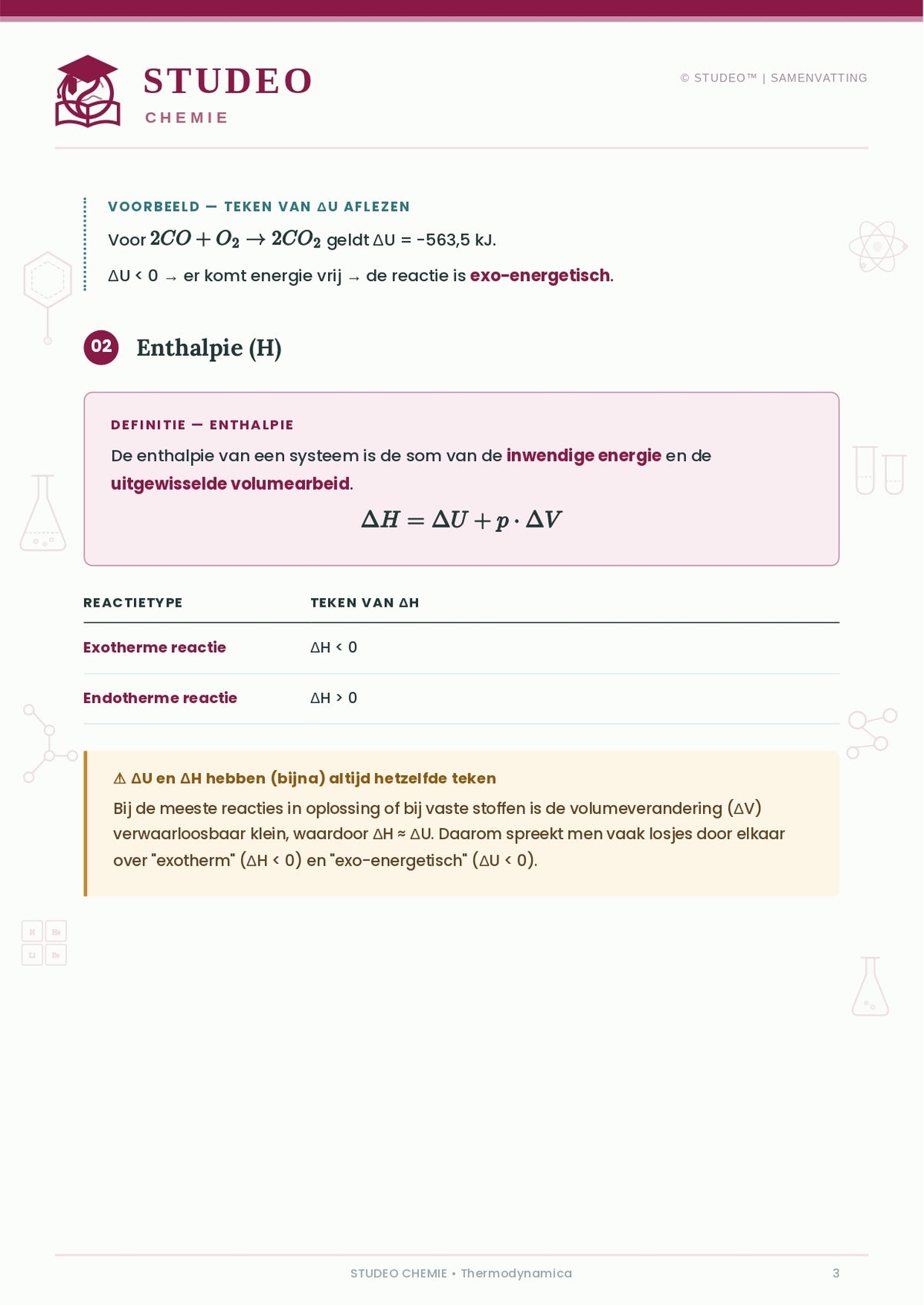 Chemie: Thermodynamica