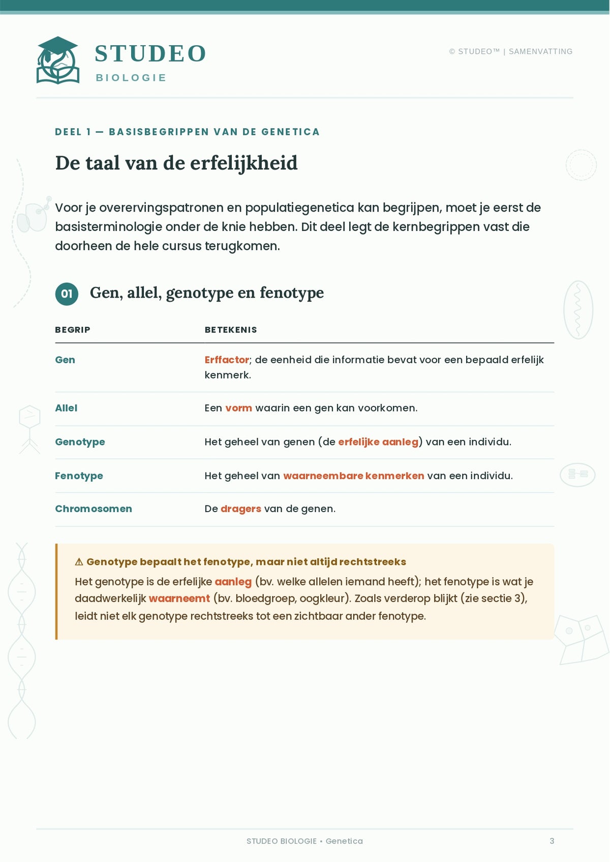 Biologie: Genetica