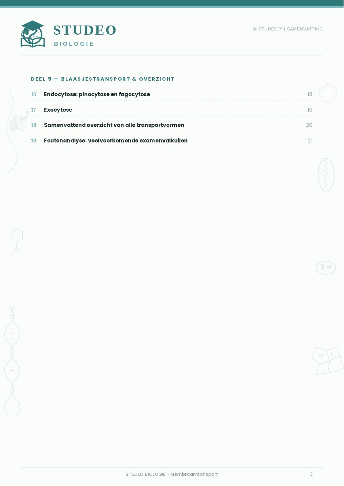 Biologie: Membraan-Transport-Systemen