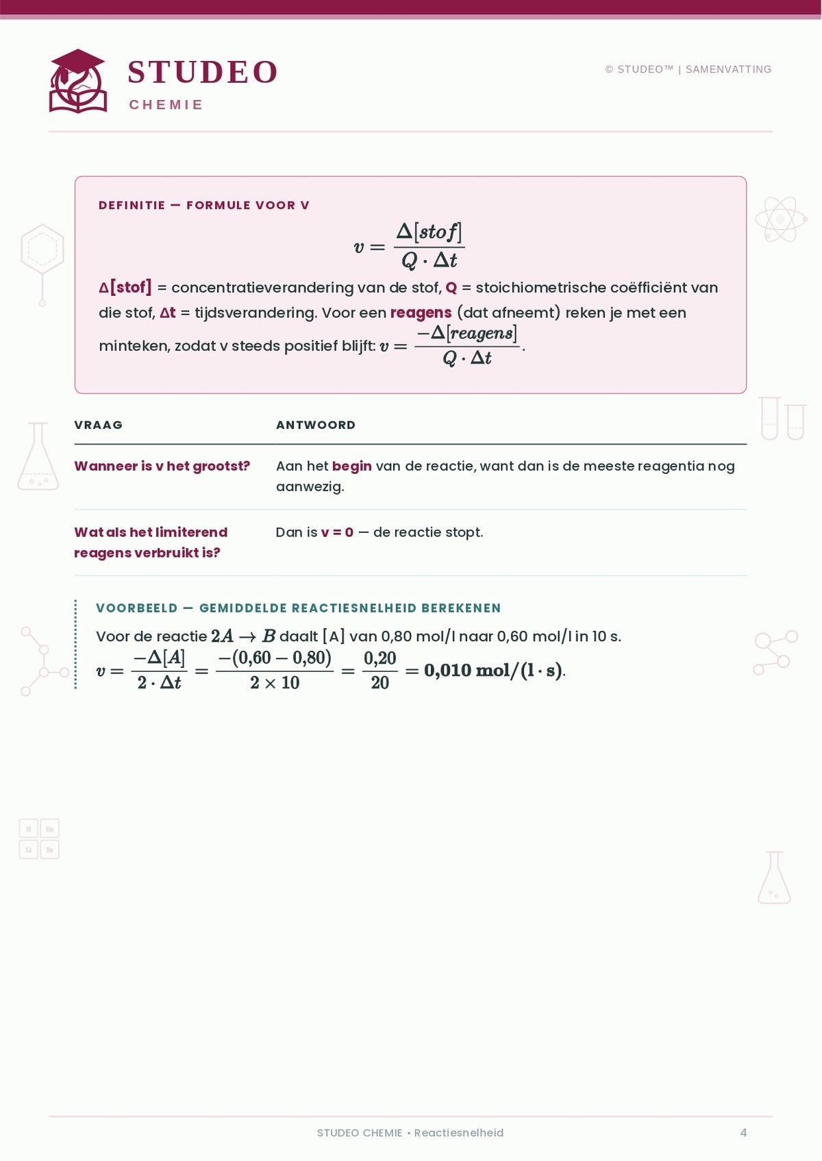 Chemie: Reactiesnelheid