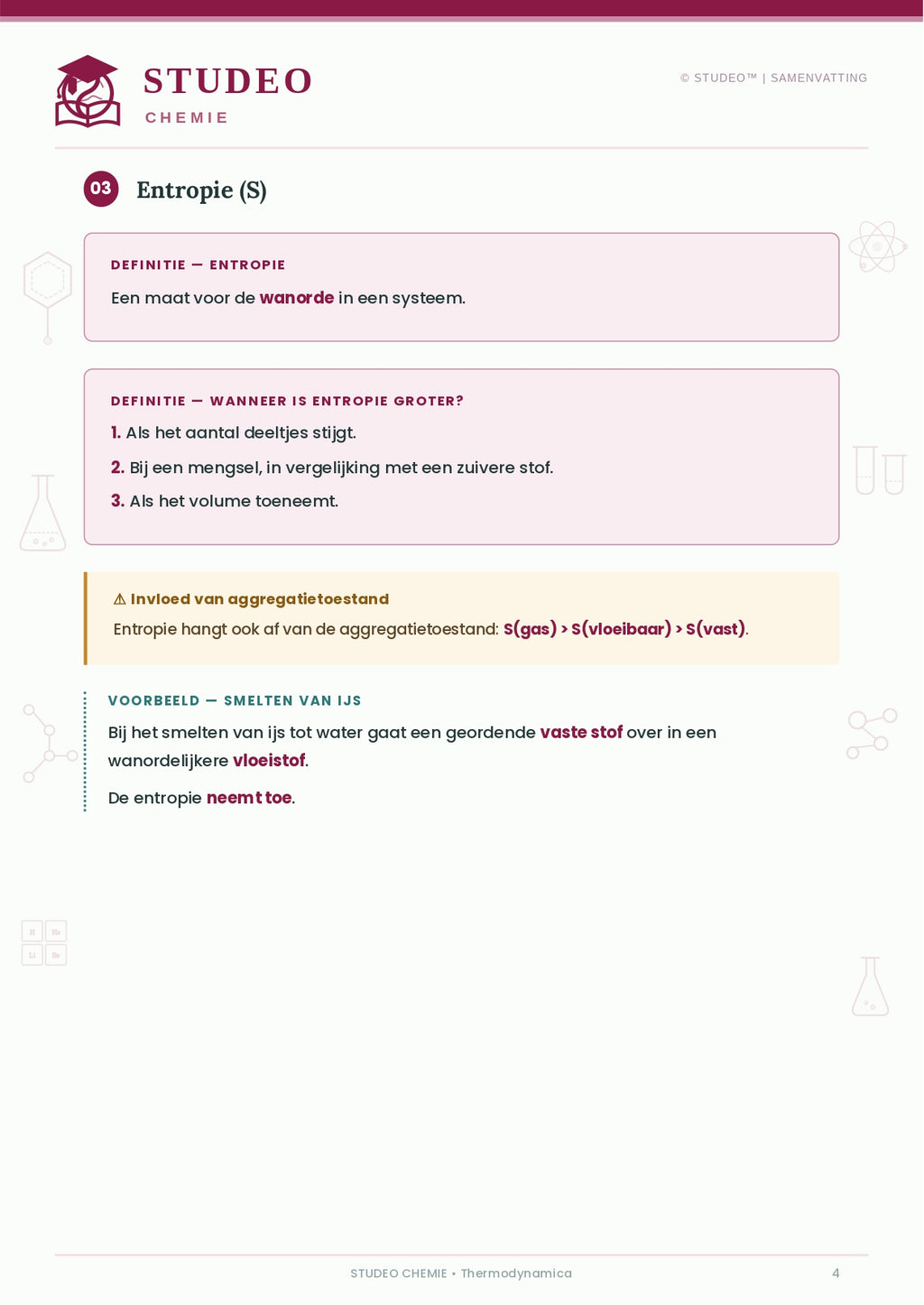 Chemie: Thermodynamica