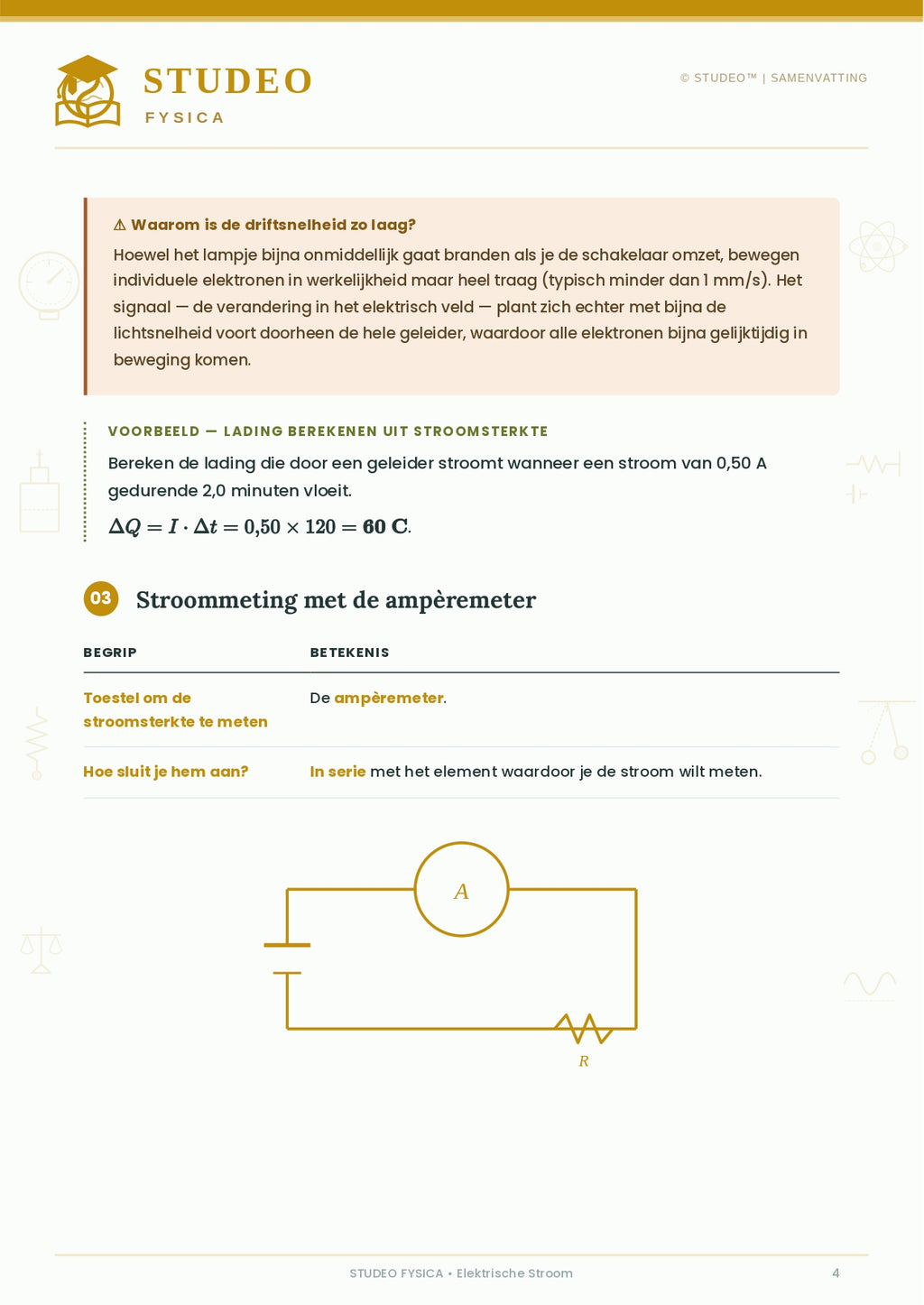 Fysica: Elektrische Stroom