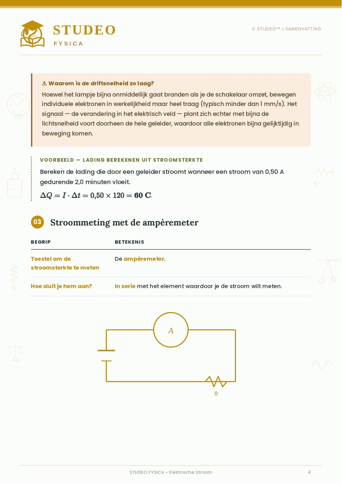 Fysica: Elektrische Stroom